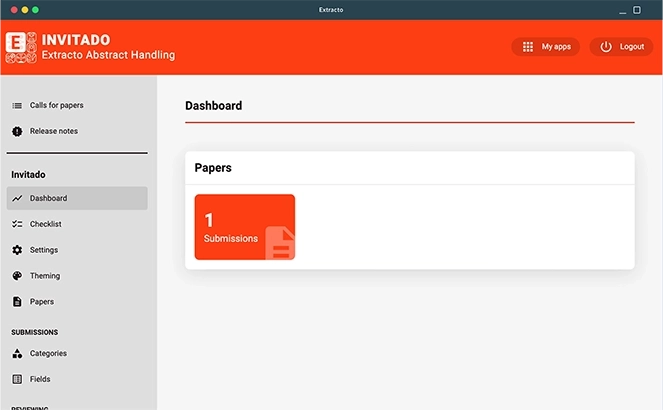 Abstract managememt systeem - abstract management - Extracto dashboard