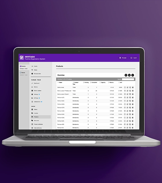 Ticketing - ticketshop event - productbeheer