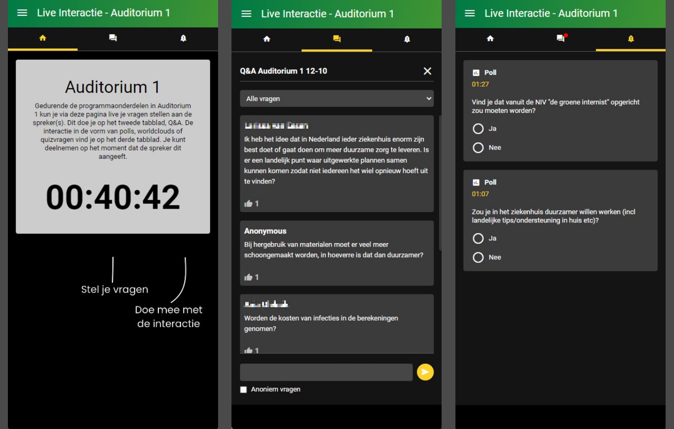 Mobiele app live interactie