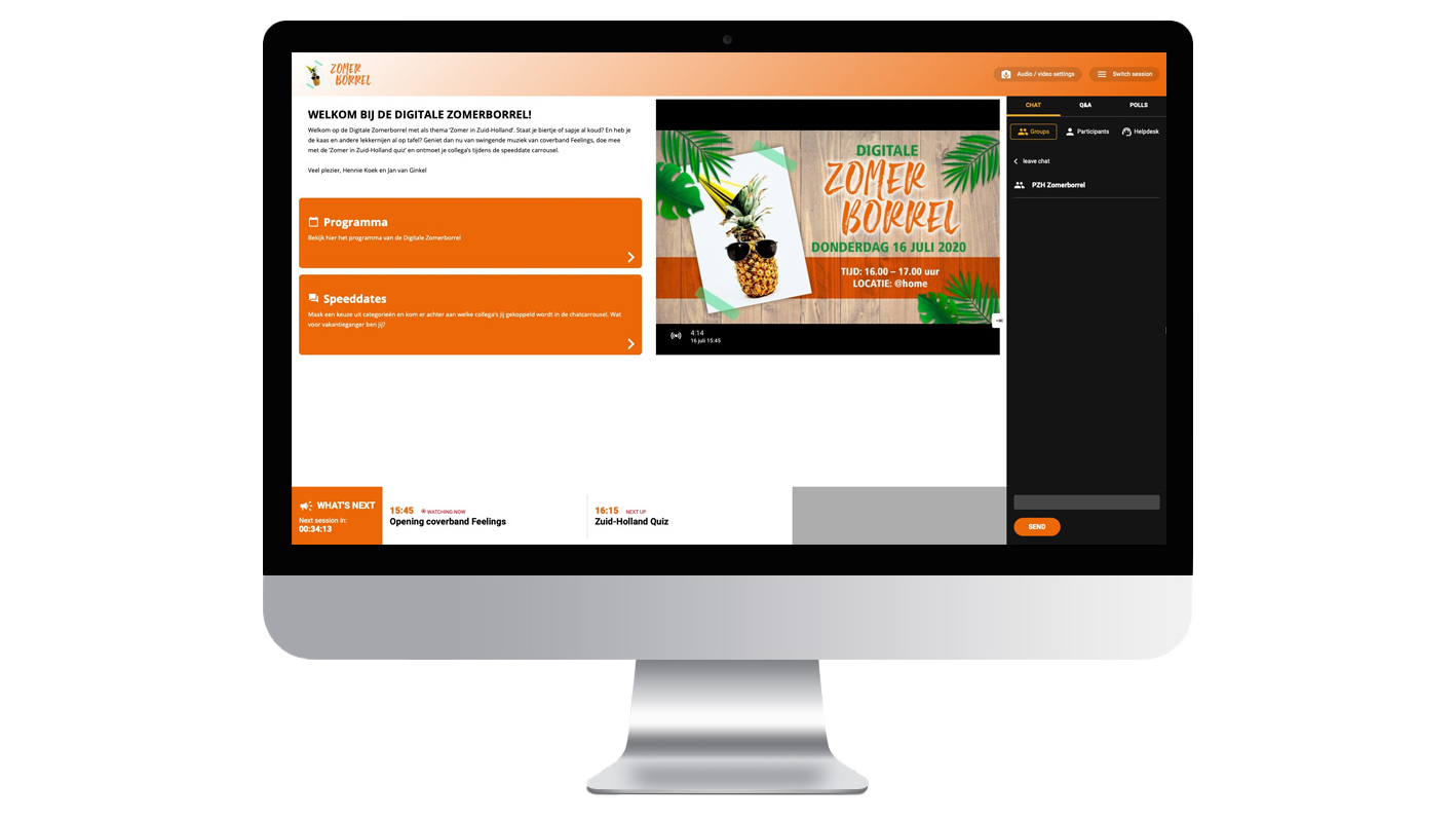 Landingspagina online zomerborrel