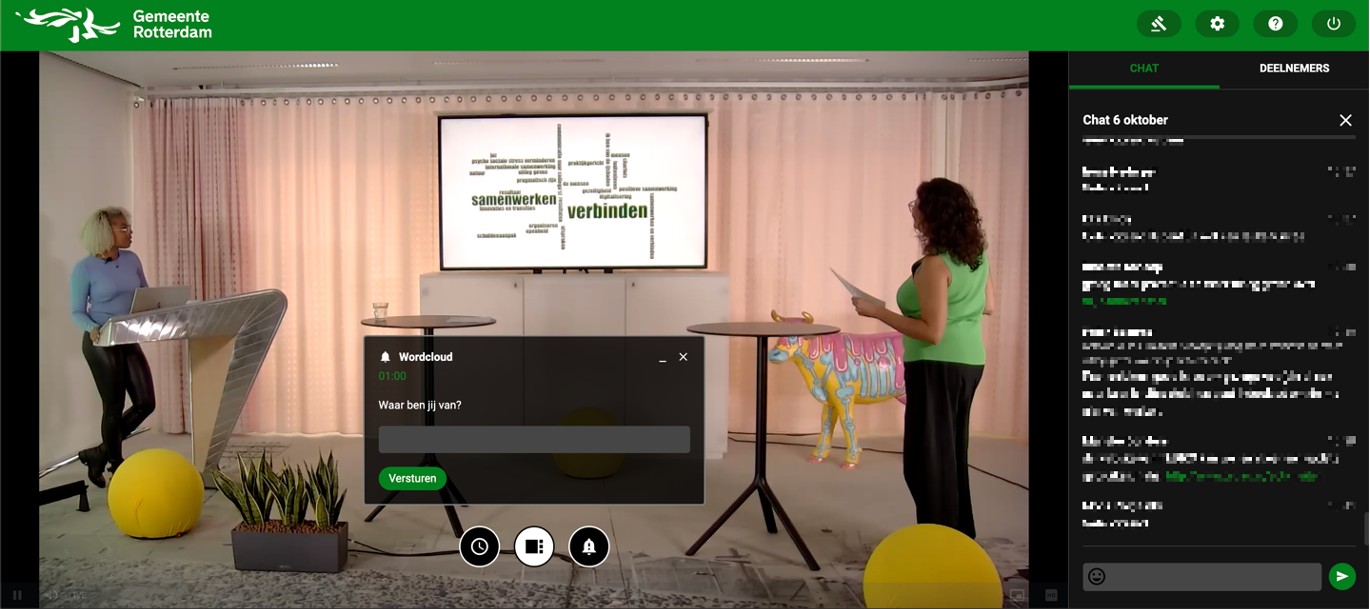 Informatie en interactie tijdens online event